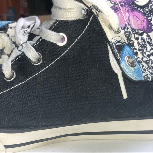 [COACH] bonney high top sneakers multi black butterfly - Picture 15 of 15